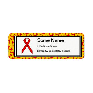 Red Standard Ribbon by Kenneth Yoncich Return Address Label