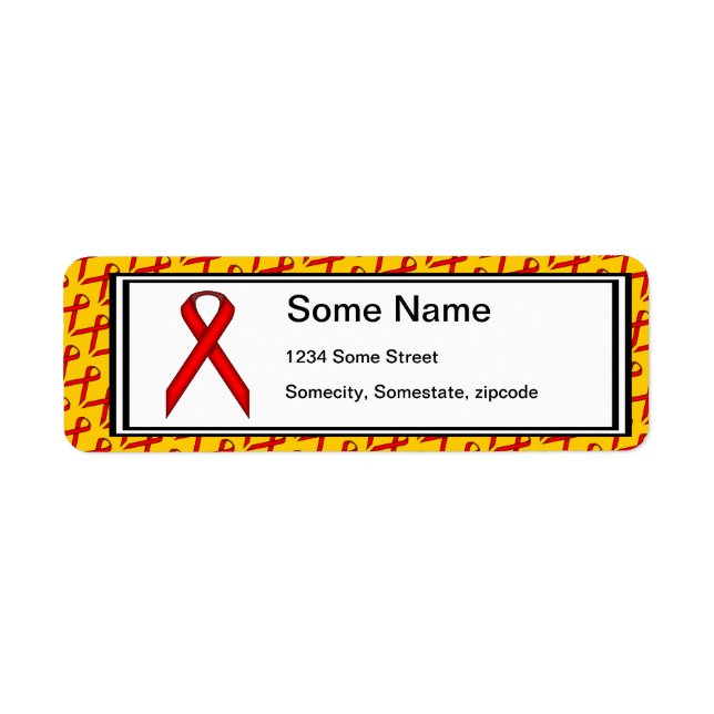 Red Standard Ribbon by Kenneth Yoncich Return Address Label (Front)