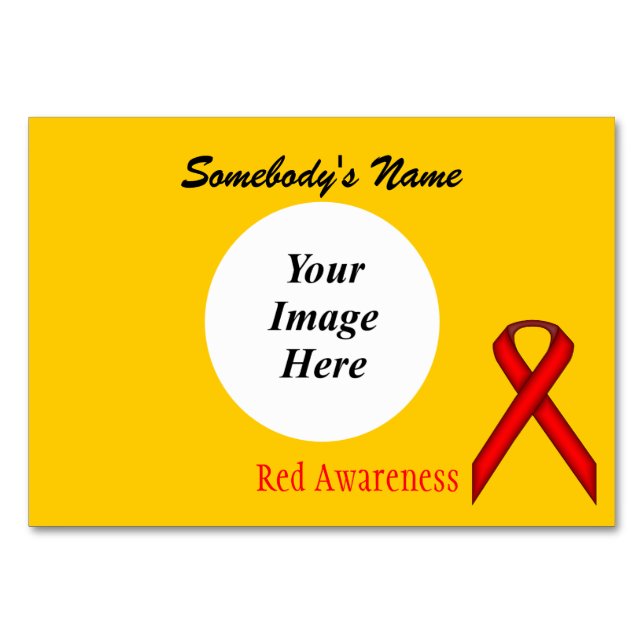 Red Standard Ribbon Template Table Number (Front)