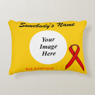 Red Standard Ribbon Tmpl by Kenneth Yoncich Decorative Cushion