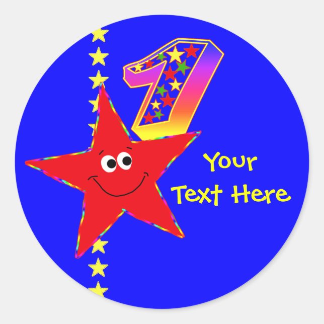 Red Star 1st Birthday Stickers (Front)
