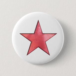 red star 6 cm round badge