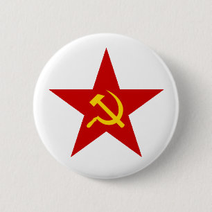 Red Star 6 Cm Round Badge
