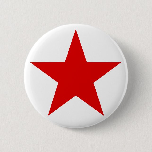 Red Star ★ 6 Cm Round Badge (Front)