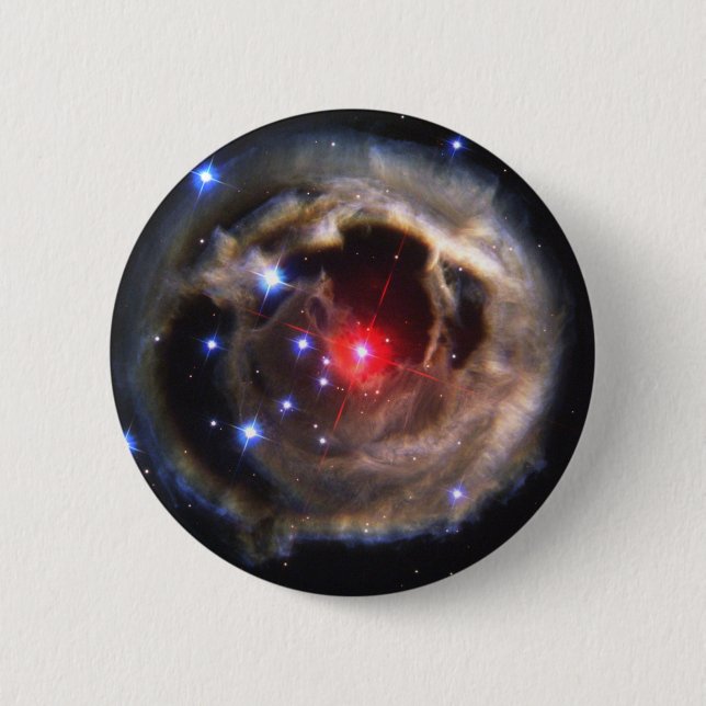 Red Star 6 Cm Round Badge (Front)