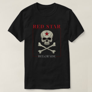 Red Star Belgrade Fan Skull T-Shirt