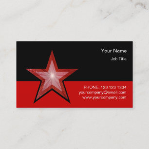 Red Star business card template red black