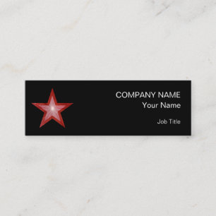 Red Star business card template skinny black