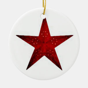 Red Star Ceramic Tree Decoration
