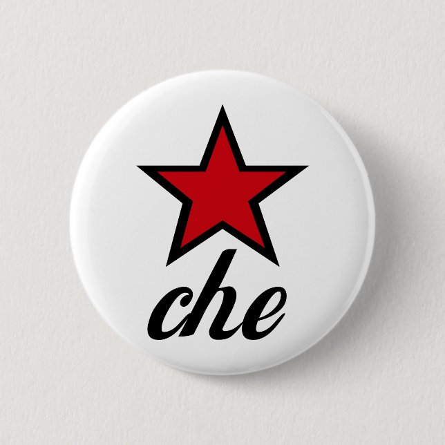 Red Star Che Guevara! 6 Cm Round Badge (Front)