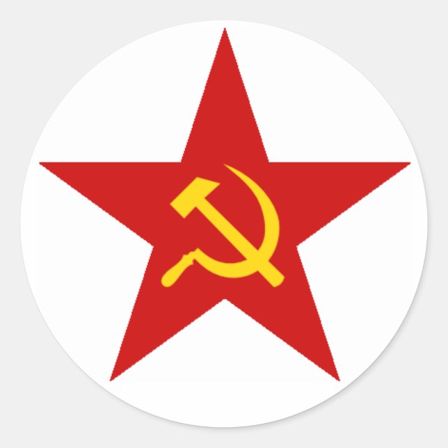 Red Star Classic Round Sticker (Front)