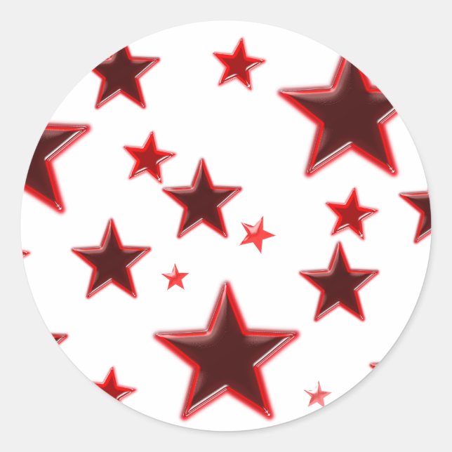 Red Star Classic Round Sticker (Front)