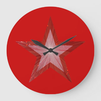 Red Star clock round red