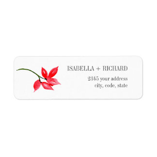 Red Star Flower | Floral wedding Return Address Label