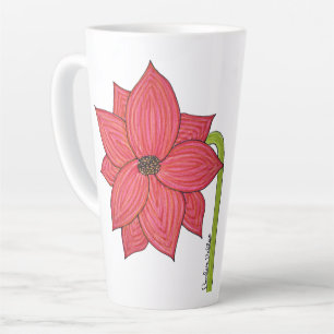 Red Star Flower Latte Mug