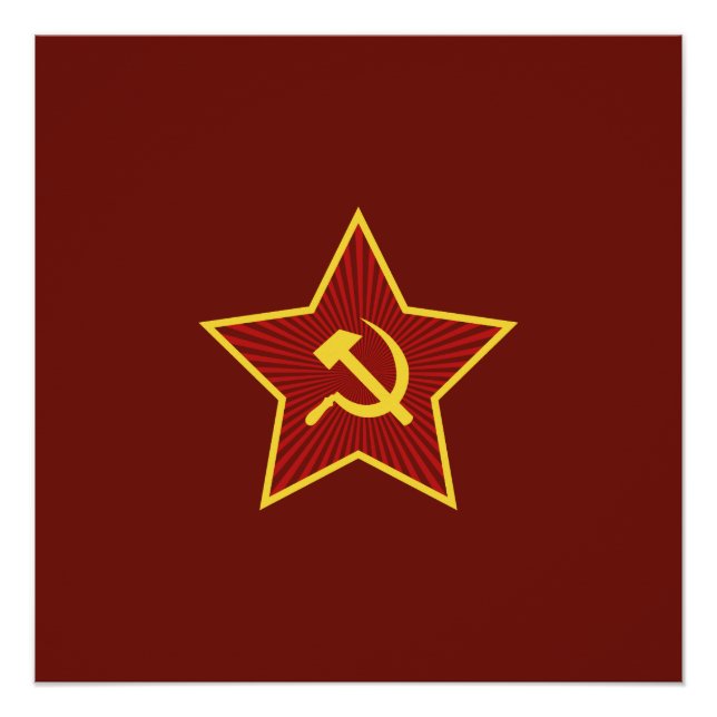 Red Star Hammer and Sickle Posters (Front)