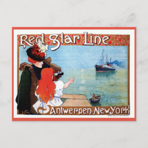 Red Star Line Antwerp-New York vintage ad Postcard