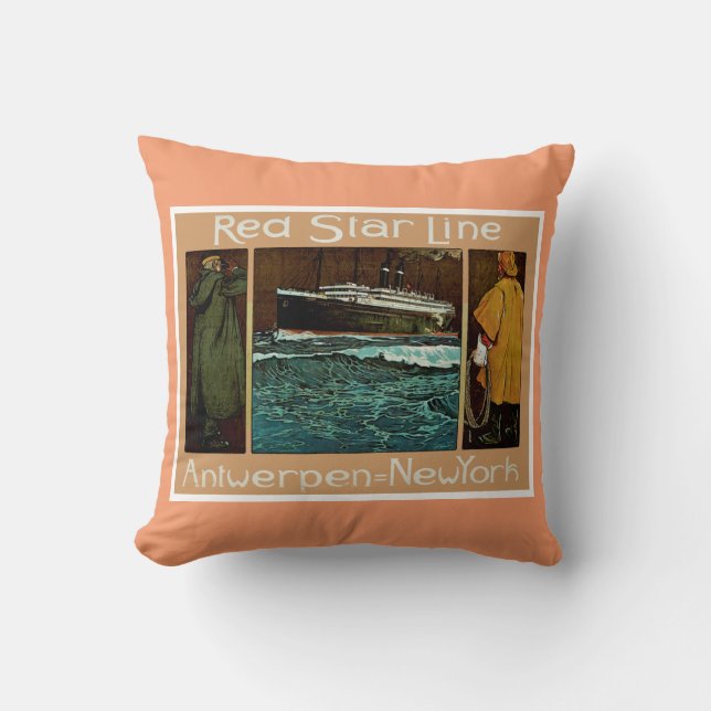 Red Star Line ~ Antwerpen-New York Cushion (Front)