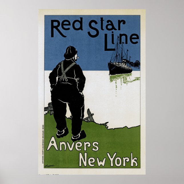 Red Star Line ~ Anvers-New York Poster (Front)