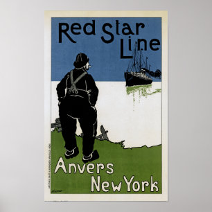 Red Star Line Poster