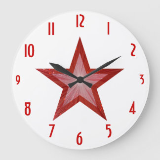 Red Star 'numbers' clock round white