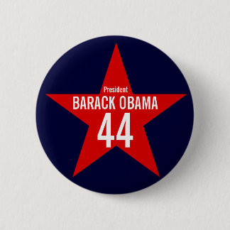 RED STAR OBAMA 6 CM ROUND BADGE