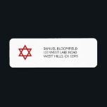 Red Star of David Return Address Label<br><div class="desc">Red Star of David Return Address Label</div>