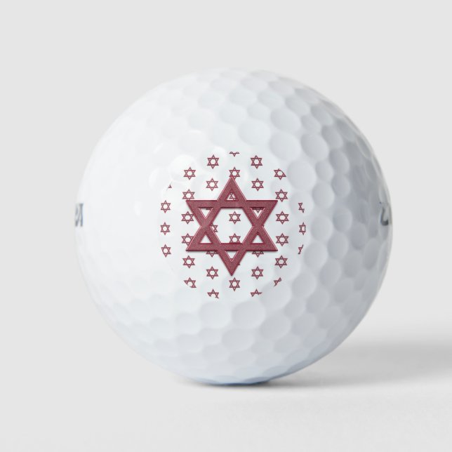 Red Star of David Seamless Golf Balls (Front)