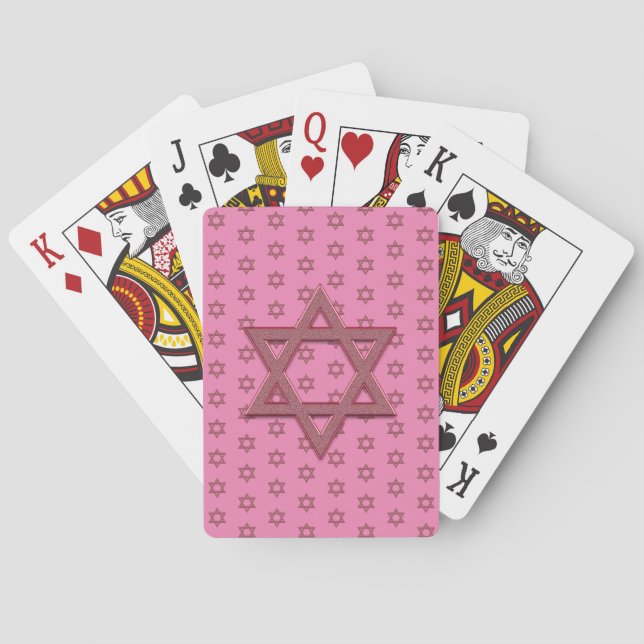 Red Star of David Seamless Playing Cards (Back)