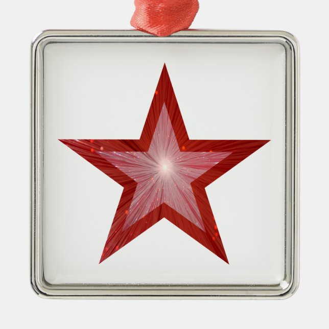 Red Star ornament square white (Front)