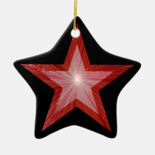 Red Star ornament star shape black
