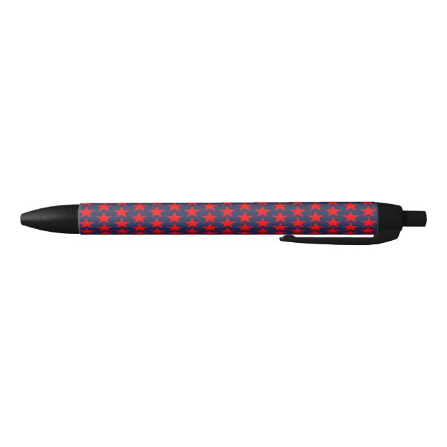 Red Star Pattern Black Ink Pen (Bottom)