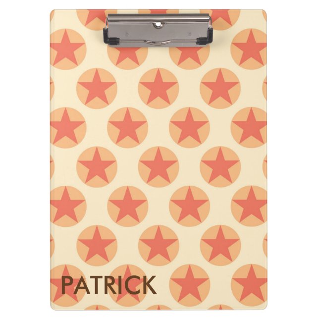 Red Star Pattern by storeman Clipboard (Front)