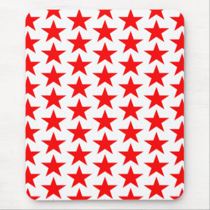 Red Star Pattern Mouse Pad