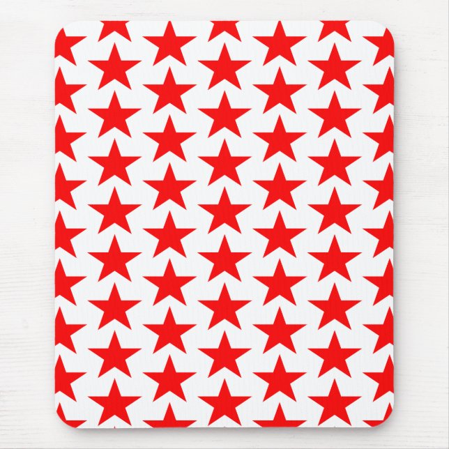Red Star Pattern Mouse Pad (Front)