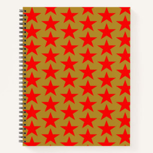 Red Star Pattern Notebook