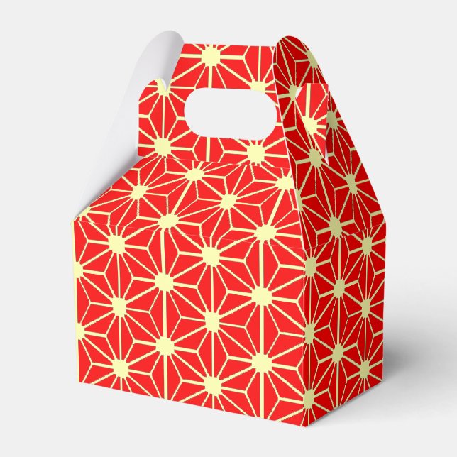 red star pattern with yellow line favour box (Front Side)