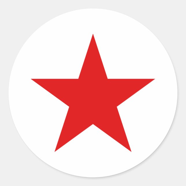 Red Star ★ Red Stars Classic Round Sticker (Front)