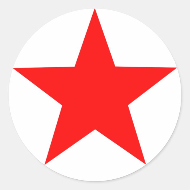 Red Star Round Sticker (Front)