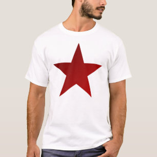 Red Star Shadow On White T-Shirt