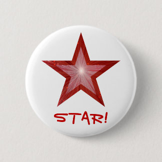 Red Star 'STAR!' button white