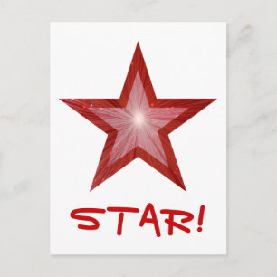 Red Star 'STAR!' postcard white