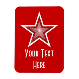 Red Star 'Text' flexible magnet vertical red