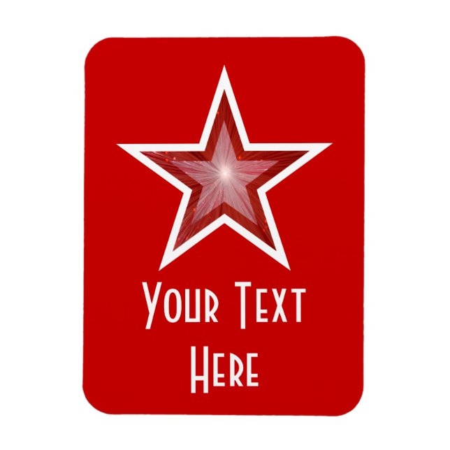 Red Star 'Text' flexible magnet vertical red (Vertical)