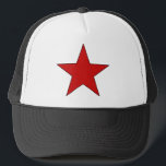 Red Star Trucker Hat<br><div class="desc">Simple red star can symbolise many things. Use it to express your revolutionary spirit,  your rebel soul,  your anarchist heart,  or just your enjoyment of red stars.</div>