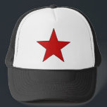 Red Star Trucker Hat<br><div class="desc">Simple red star can symbolise many things. Use it to express your revolutionary spirit,  your rebel soul,  your anarchist heart,  or just your enjoyment of red stars.</div>