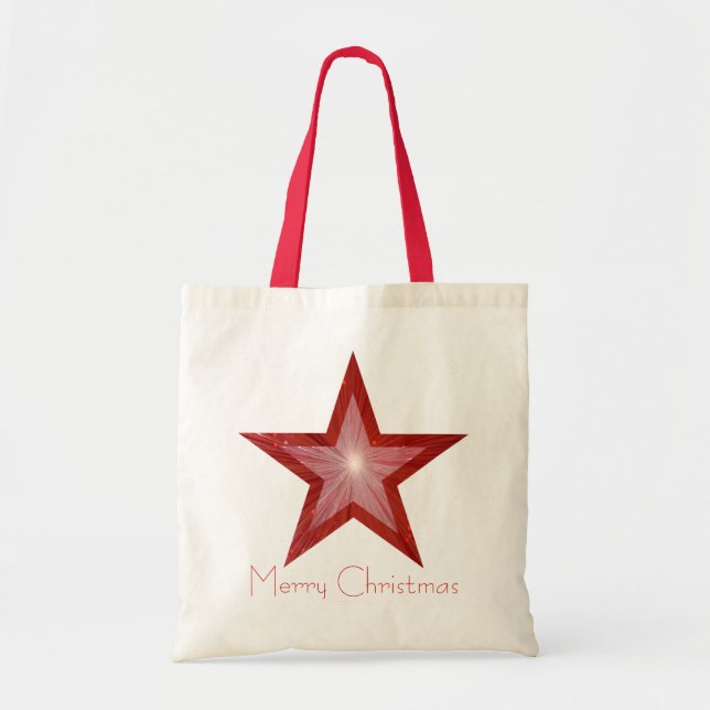 Red Star 'two tone' 'Merry Christmas' tote bag (Front)
