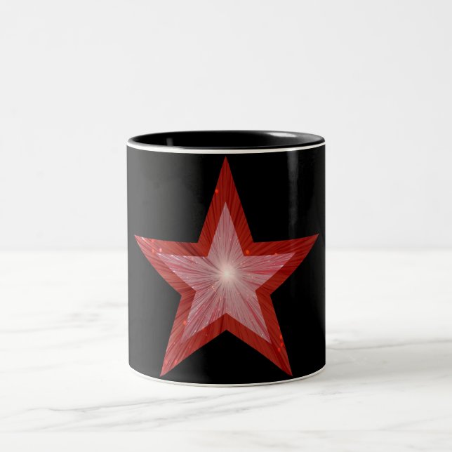 Red Star  two tone mug black (Center)