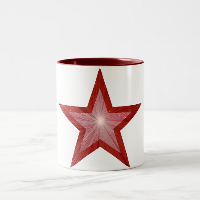 Red Star  two tone mug white (Center)