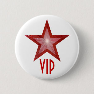 Red Star 'VIP' button white